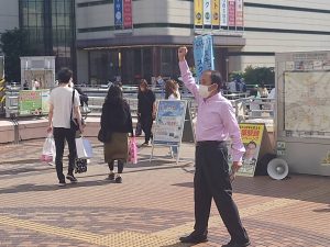 大宮駅西口にて 上田きよし ウエダキヨシ 選挙ドットコム
